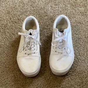 White platform vans old skool